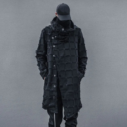 Mist Black Turtleneck Gothic Coat