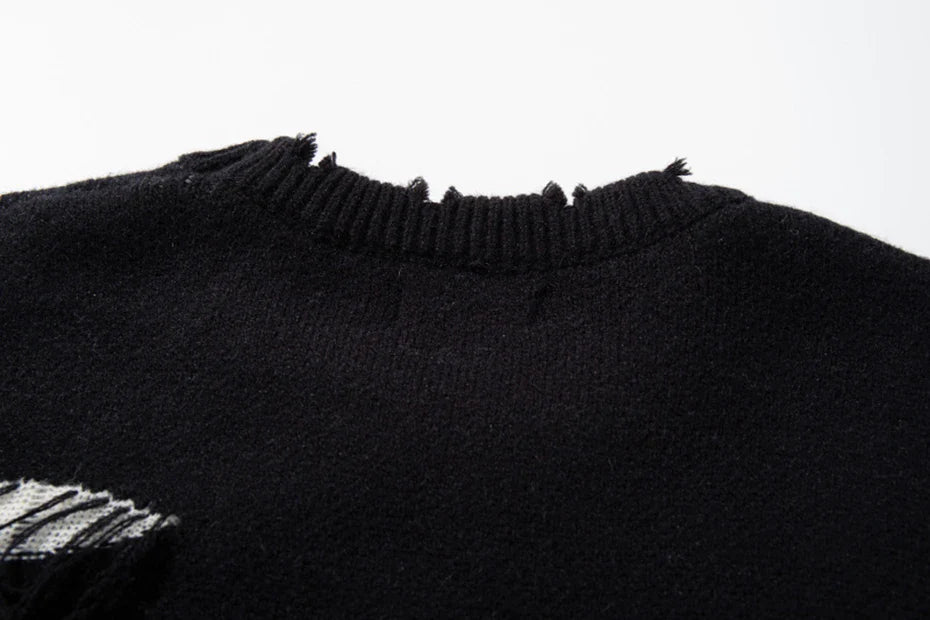 Skull Star Knitted Sweatshirt