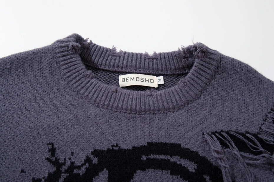 Skull Star Knitted Sweatshirt