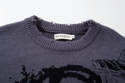 Skull Star Knitted Sweatshirt