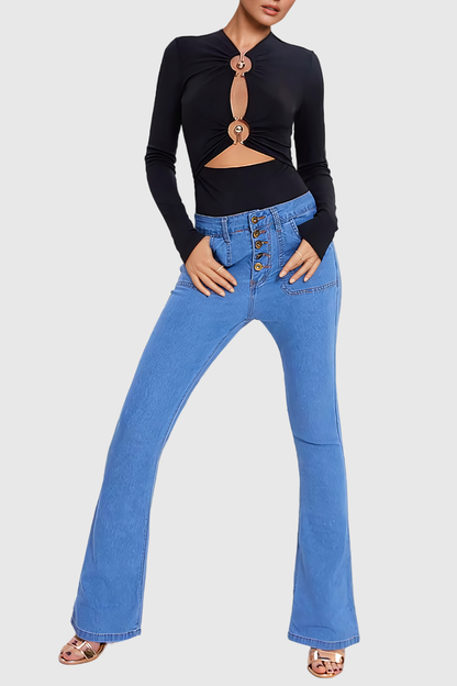 Tessa Kesikli Bodycon Uzun Kollu Body