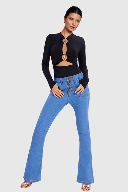 Tessa Kesikli Bodycon Uzun Kollu Body