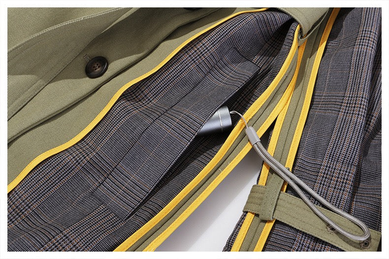 Tidal Ledger Yeşil Patchwork Trençkot