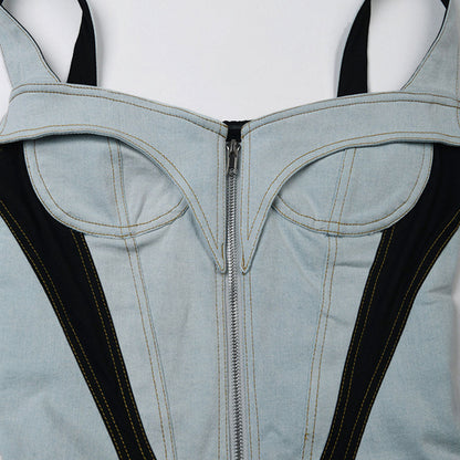 Tallique Önden Fermuarlı Mini Elbise