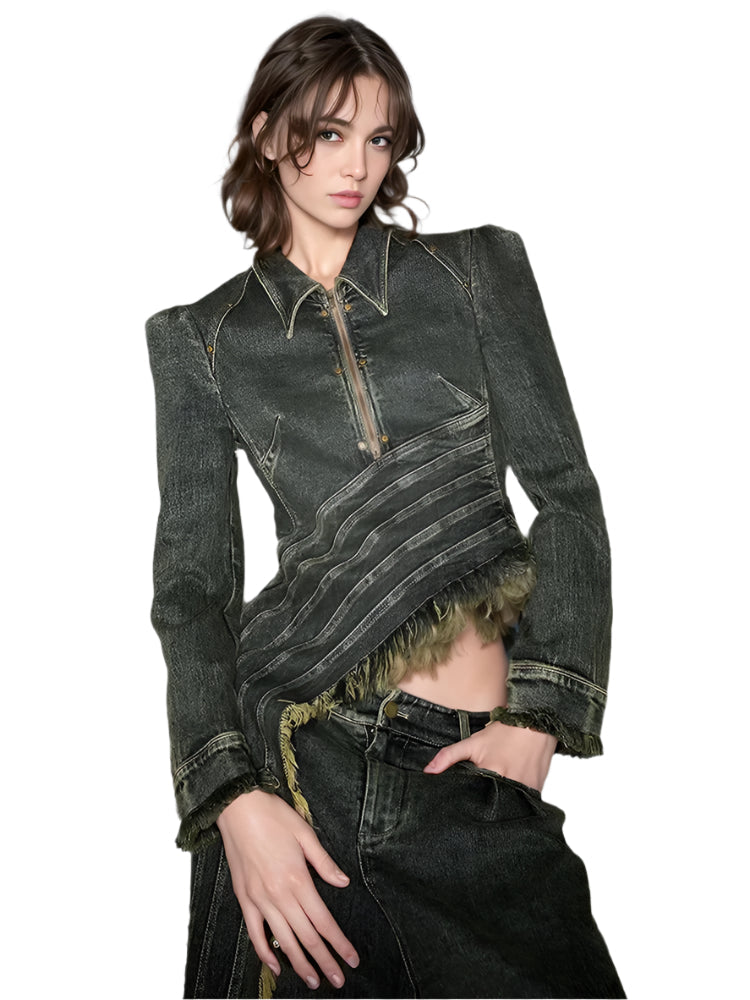 Envy Denim Cyberpunk Üst Ceket