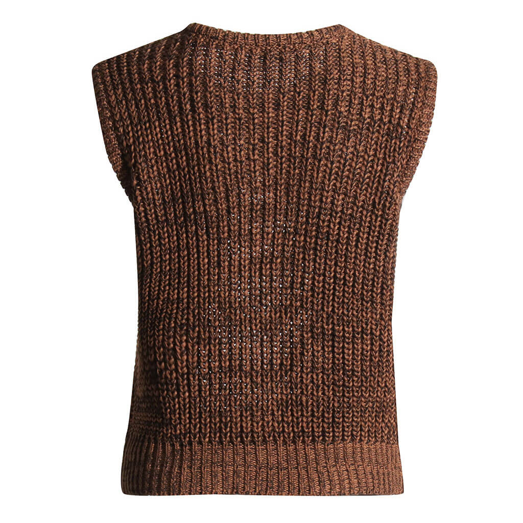 Marle Brioche Kaburga Örgü Kolsuz Üst