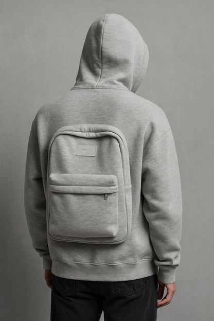 Crown X Sırt Çantalı Kapüşonlu Sweetshirt