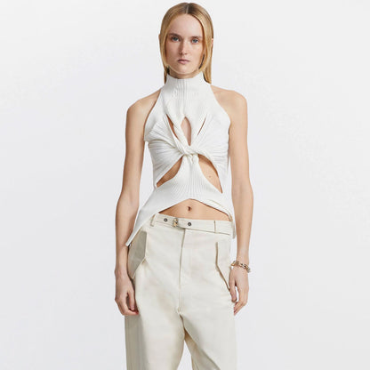 Kiri Ribana Beyaz Örgü Atlet