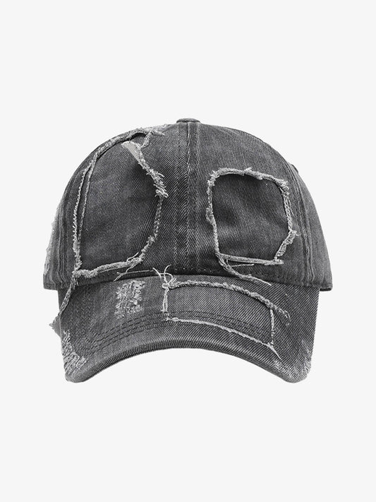 Yıkamalı Renk Bloklu Delik Detaylı Şapka