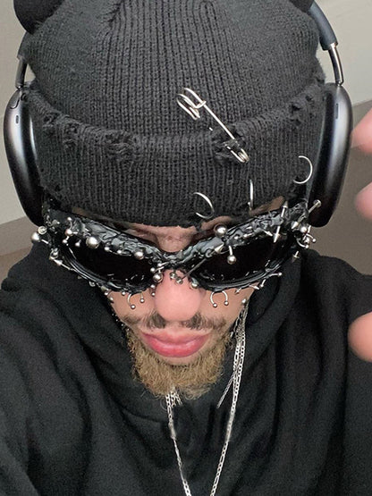 Özel Tasarım Punk Rivet Streetwear Sunglasses