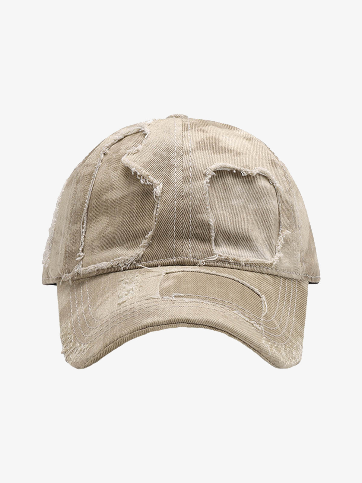 Yıkamalı Renk Bloklu Delik Detaylı Şapka