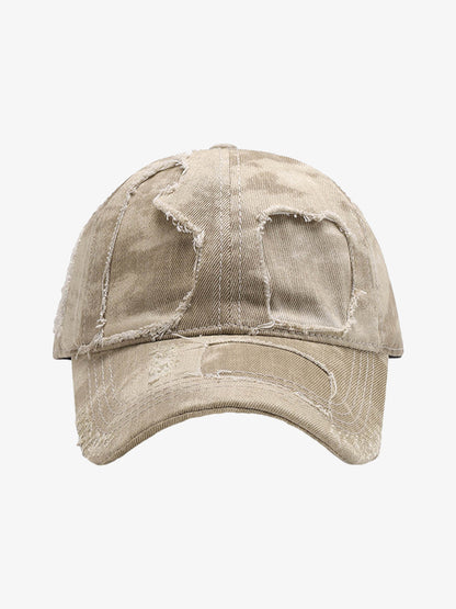 Yıkamalı Renk Bloklu Delik Detaylı Şapka