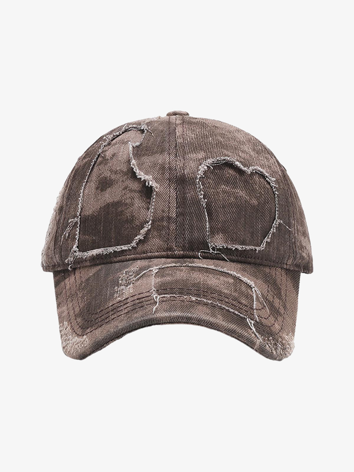 Yıkamalı Renk Bloklu Delik Detaylı Şapka