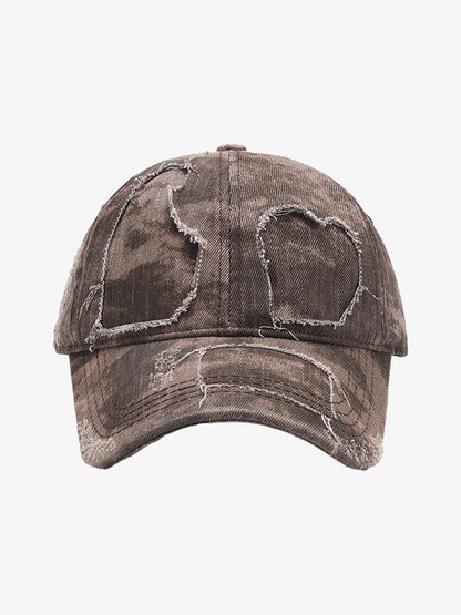 Yıkamalı Renk Bloklu Delik Detaylı Şapka