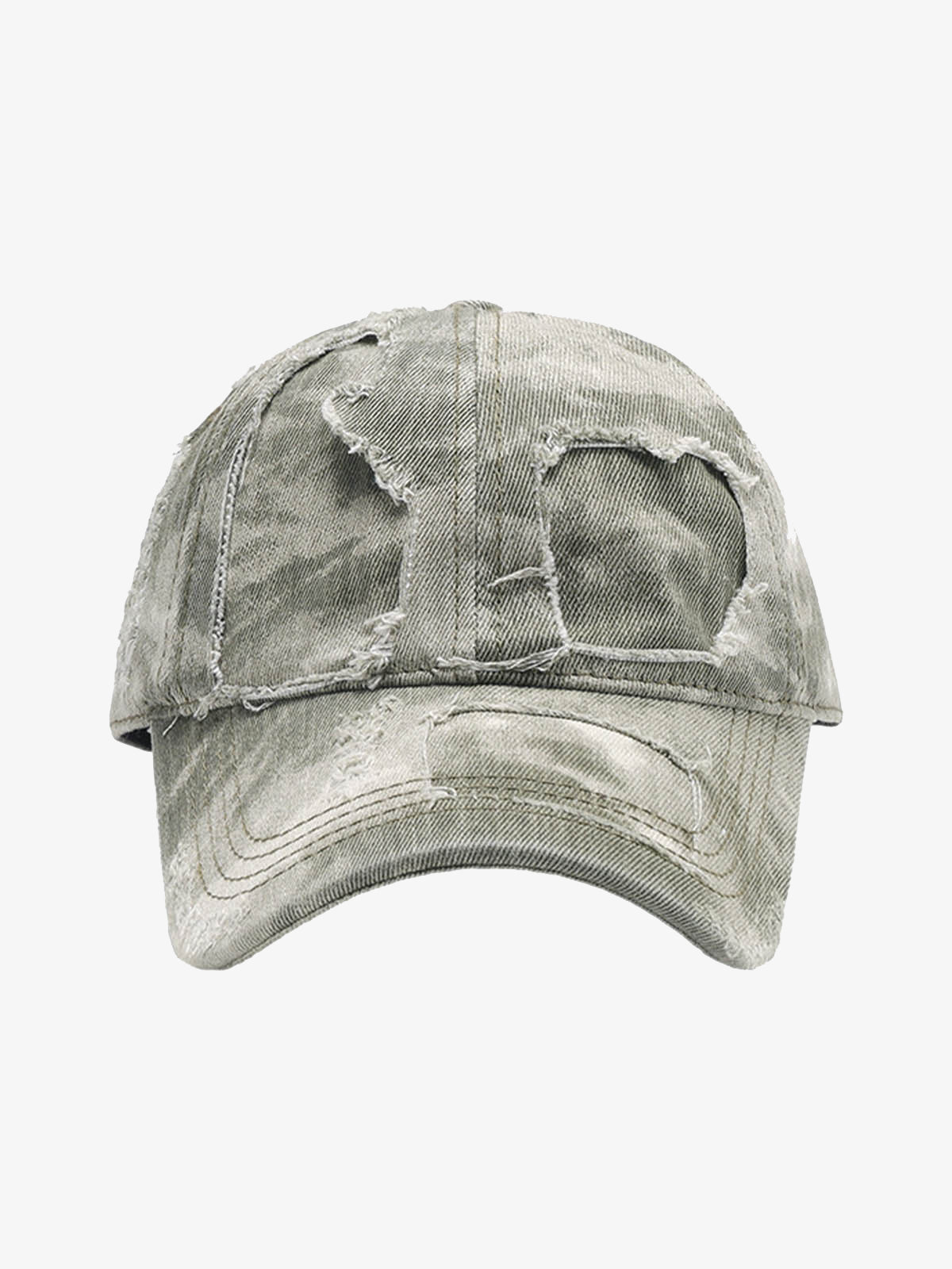 Yıkamalı Renk Bloklu Delik Detaylı Şapka