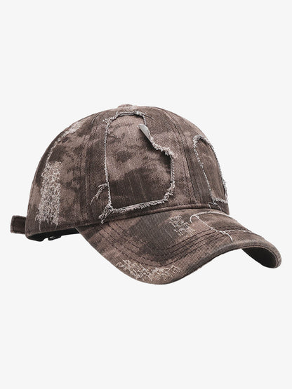 Yıkamalı Renk Bloklu Delik Detaylı Şapka