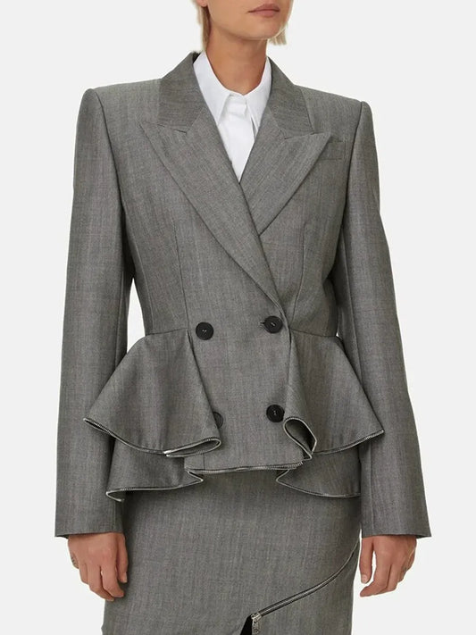 Diana Ross  Özel Tasarım Patchwork Fırfırlı Blazer