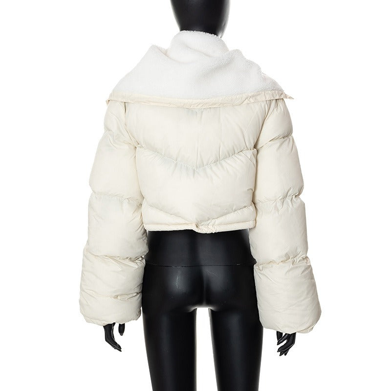 Ivory Eclipse Şişme Crop Ceket