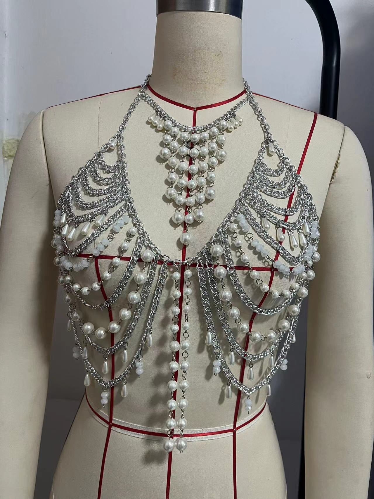 Iridescent Vein Vücut Zinciri Kolye Takım