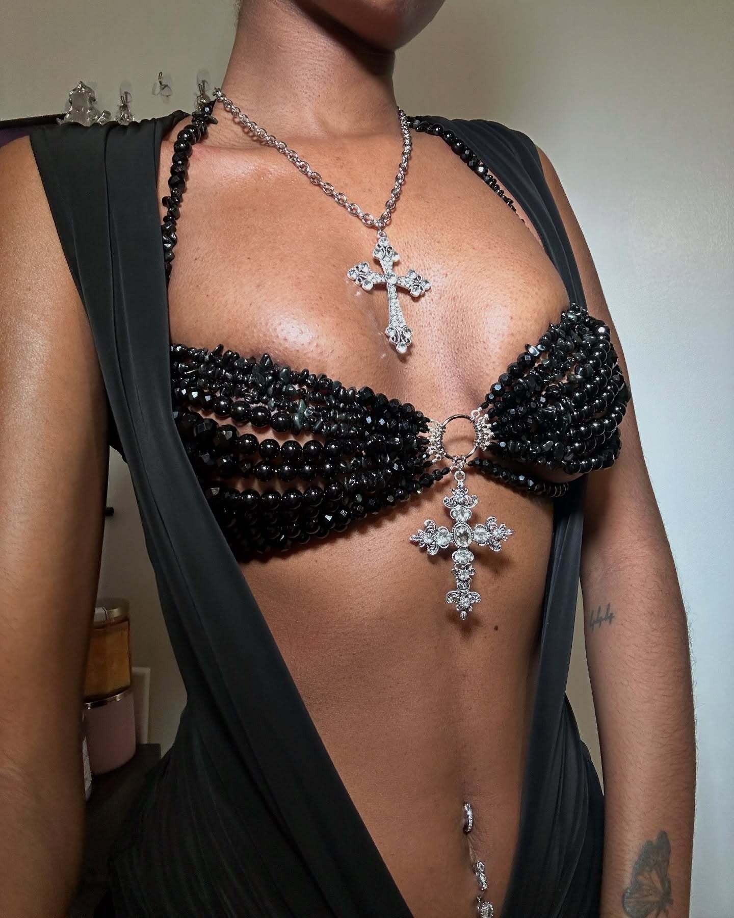 Cross Hang Boncuk Bra