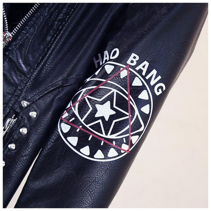 Taliningrad Punk Tarzı Deri Ceket