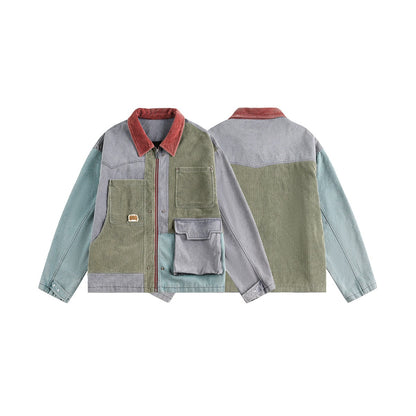 Nautica Retro Renk Bloklu Vintage Ceket