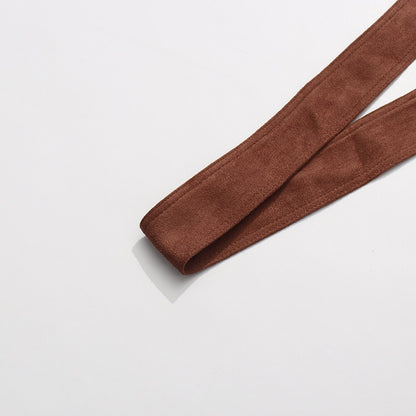 Nadine Waltz Kemerli Yüksek Bel Süet Etek