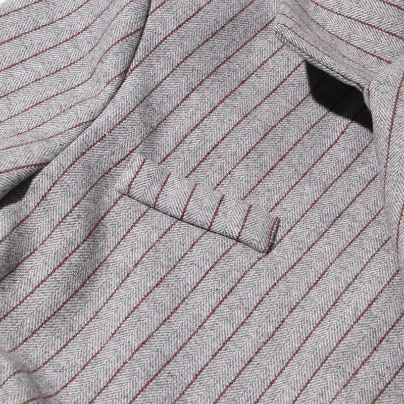 Tara Bang Asimetrik Tasarım Çizgili Ceket