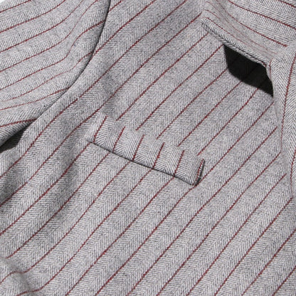 Tara Bang Asimetrik Tasarım Çizgili Ceket