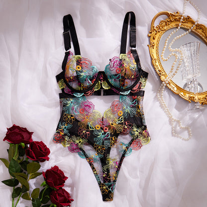 Midnight Collar Nakışlı Bodysuit