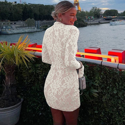 Tethere Dantel Mini Elbise