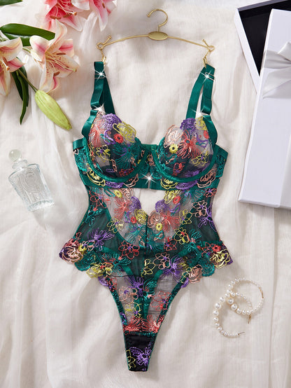 Midnight Collar Nakışlı Bodysuit