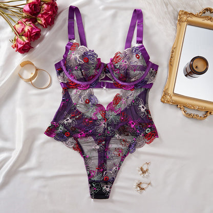 Midnight Collar Nakışlı Bodysuit