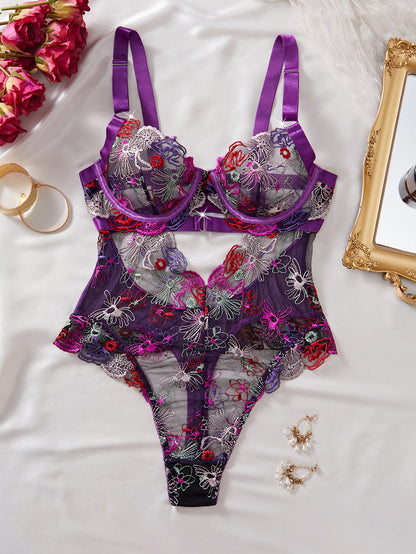 Midnight Collar Nakışlı Bodysuit