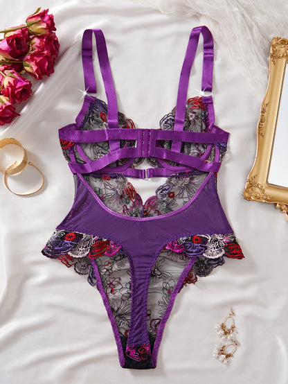 Midnight Collar Nakışlı Bodysuit