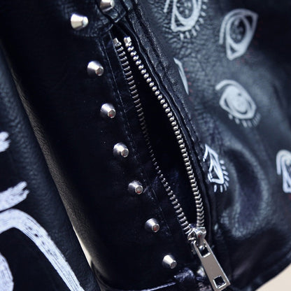 Taliningrad Punk Tarzı Deri Ceket