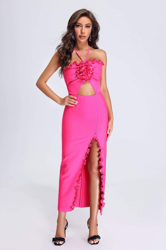 Gilded Thistle Pembe Bandaj Elbise