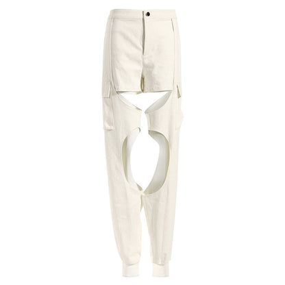 Sexy Lisa Cutout Denim Jogger Pantolon