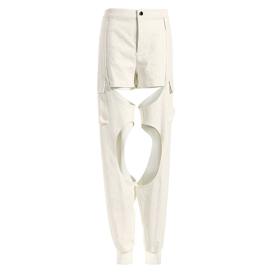Sexy Lisa Cutout Denim Jogger Pantolon