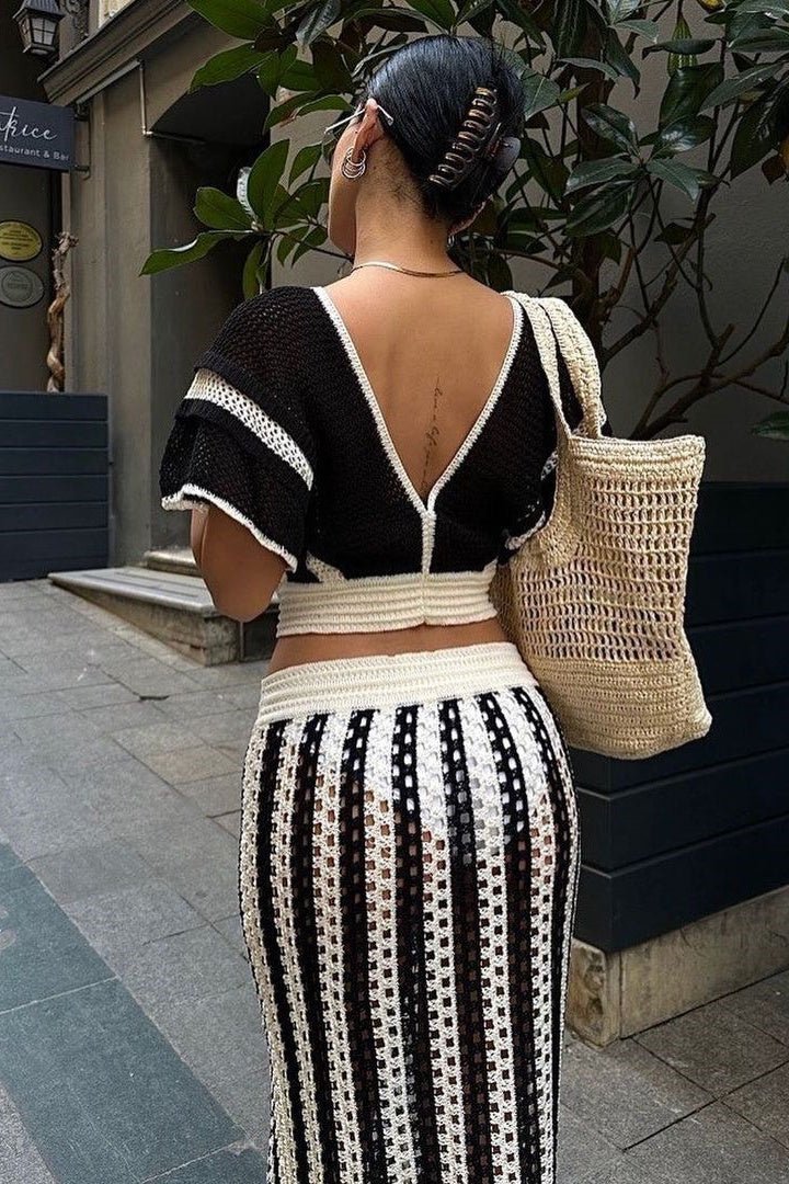 Cecile Çizgili Triko Takım