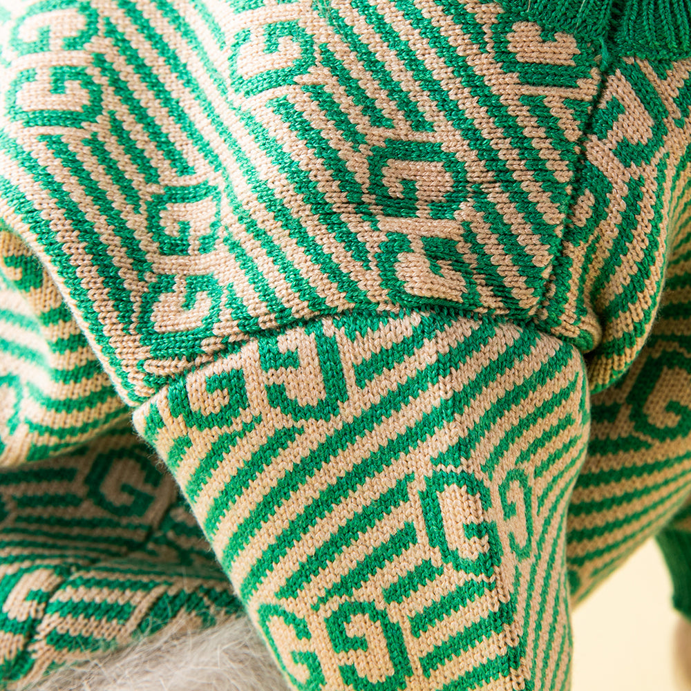 GG Soft Green Stripe Doggo Sweater