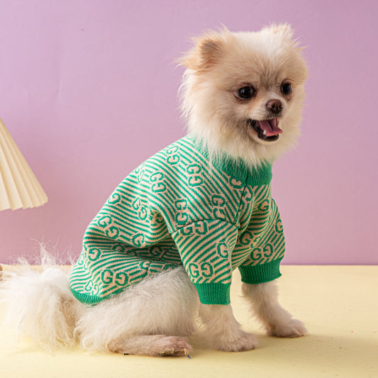 GG Soft Green Stripe Doggo Sweater